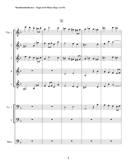 Mendelssohn - Fugue in D Minor, Op. 37 (String Orchestra) image number null