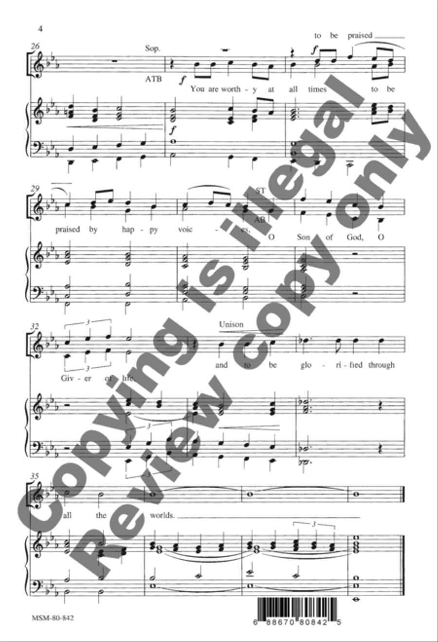O Gracious Light O Gracious Light Unison Choir scores gallery preview page 4