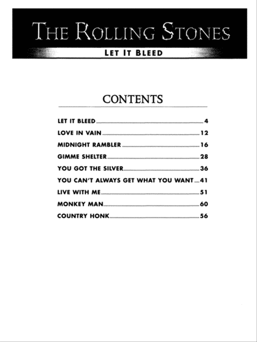 Let It Bleed Piano, Vocal, Guitar scores gallery preview page 2