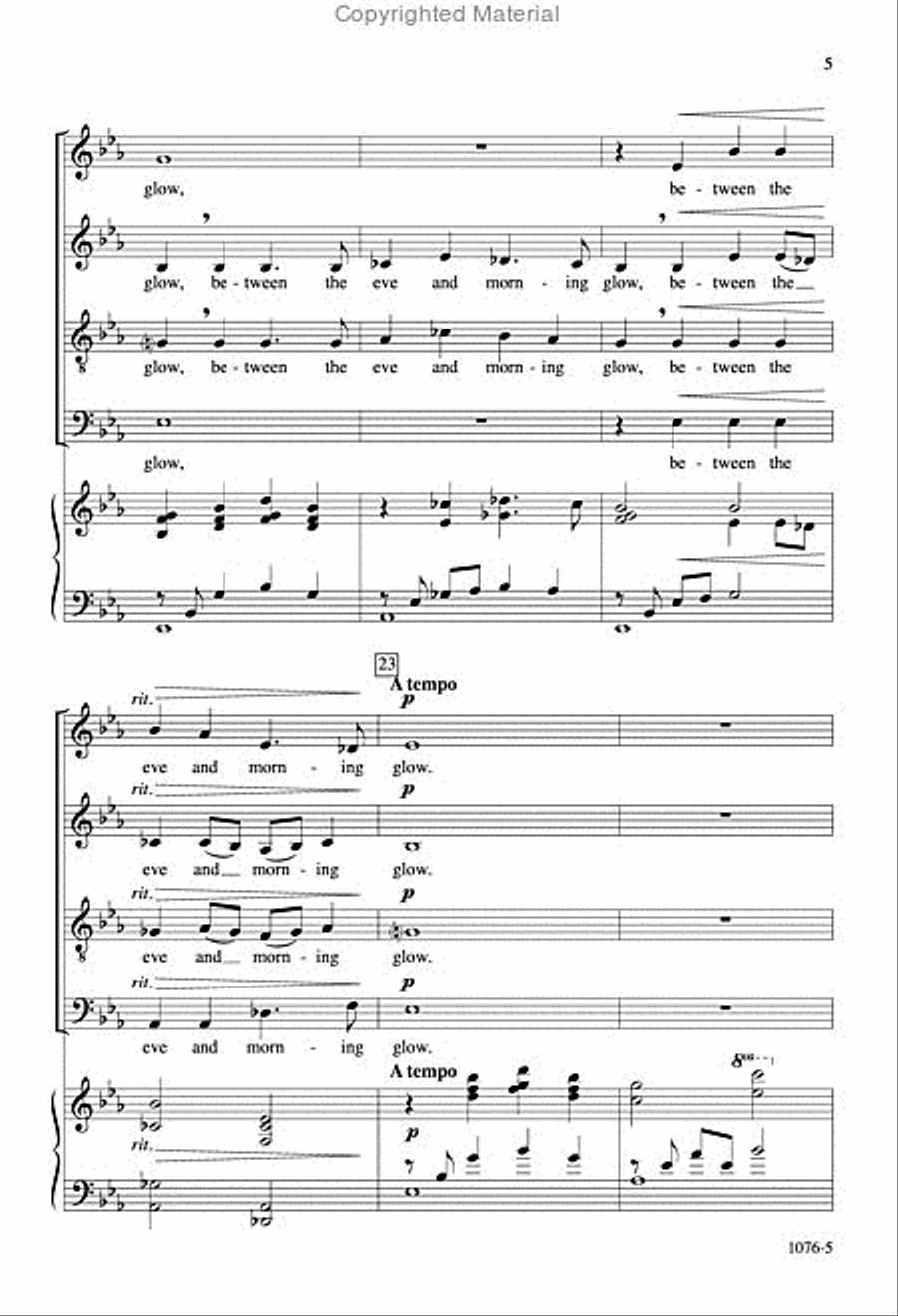 About Us Lies the Summer Night - SATB Octavo 4-Part scores gallery preview page 4