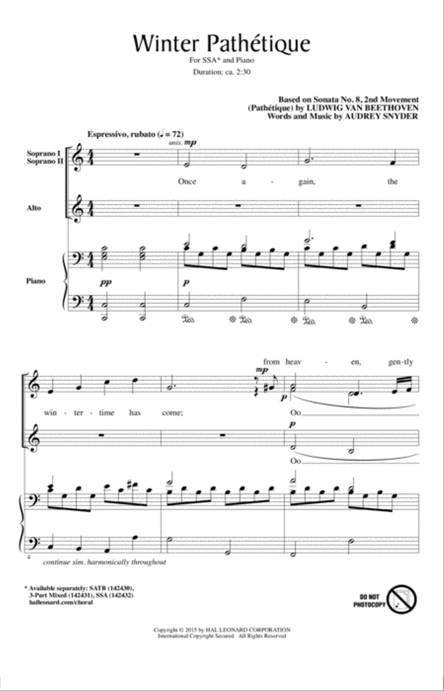 Winter Pathetique SSA scores gallery preview page 1