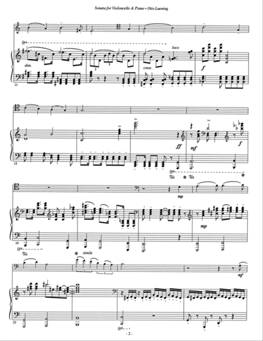 [Luening] Sonata for Violoncello and Piano Piano scores gallery preview page 6
