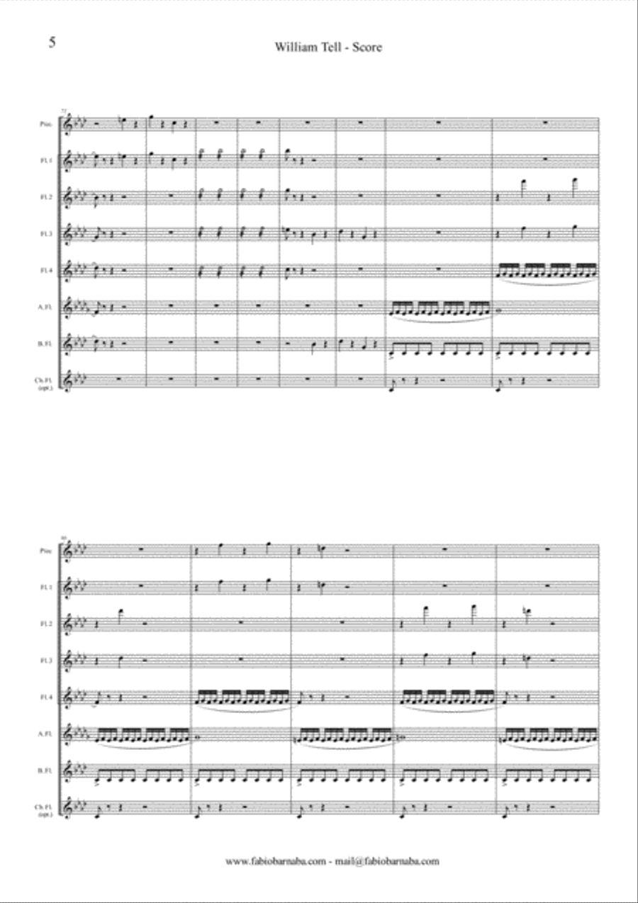 William Tell - Overture for Flute Choir Flute Choir scores gallery preview page 6