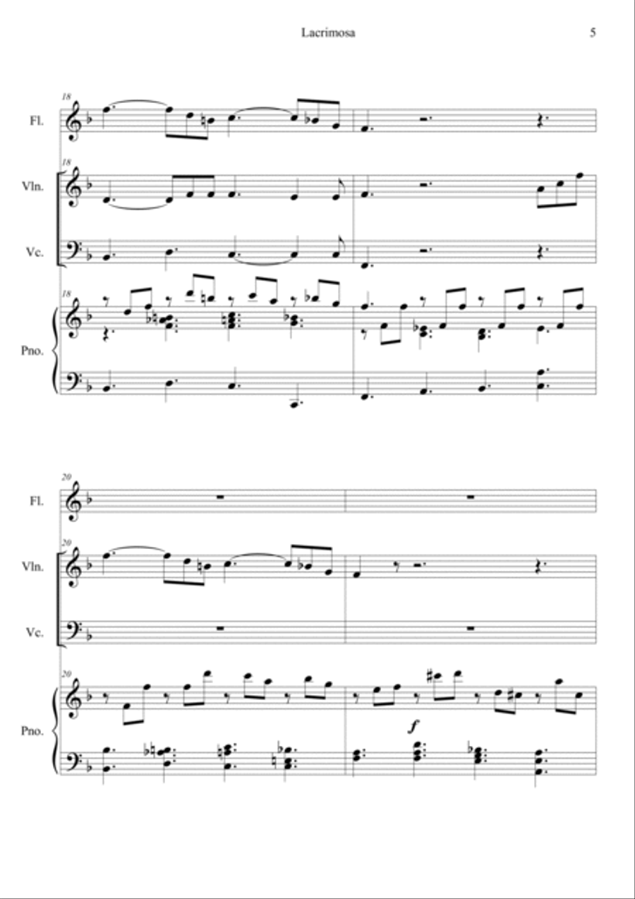 Mozart: Requiem K.626 6.Lacrimosa Cello scores gallery preview page 5
