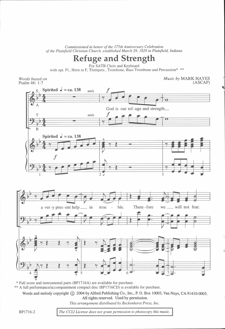 Refuge and Strength 4-Part scores gallery preview page 2