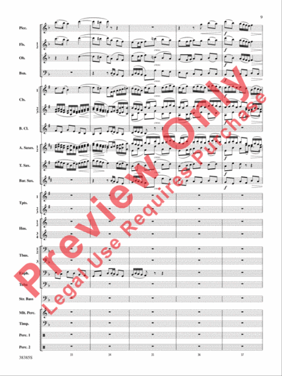 Fantasia on the Alleluia Hymn Concert Band scores gallery preview page 10