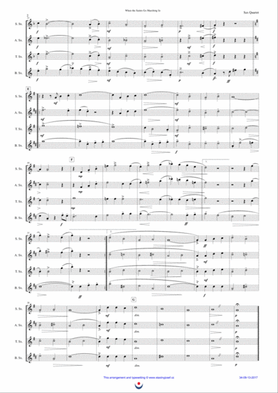 When the Saints Go Marching In Small Ensemble scores gallery preview page 2