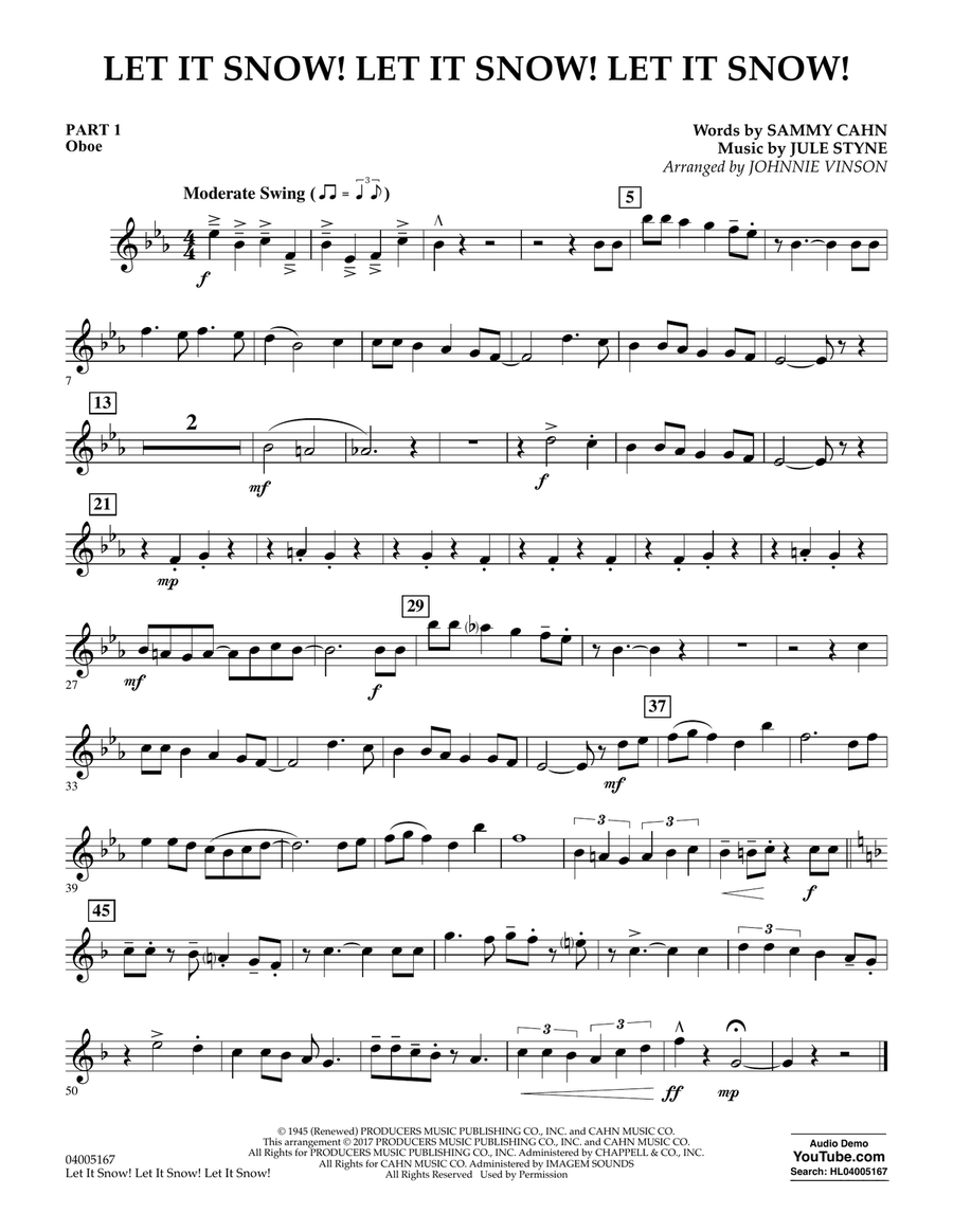 Let It Snow! Let It Snow! Let It Snow! - Pt.1 - Oboe Concert Band scores gallery preview page 1