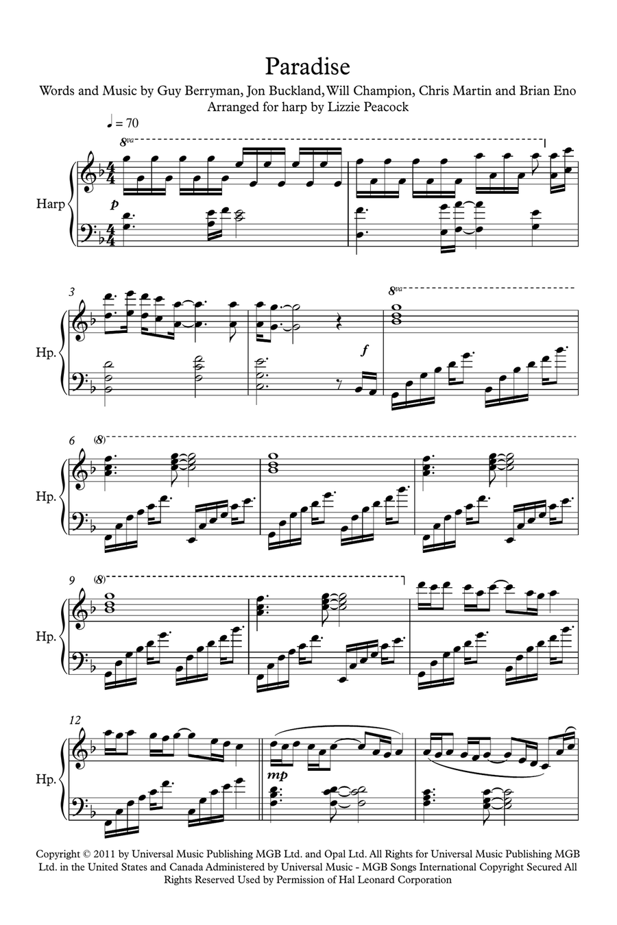 Paradise Paradise Harp scores gallery preview page 1