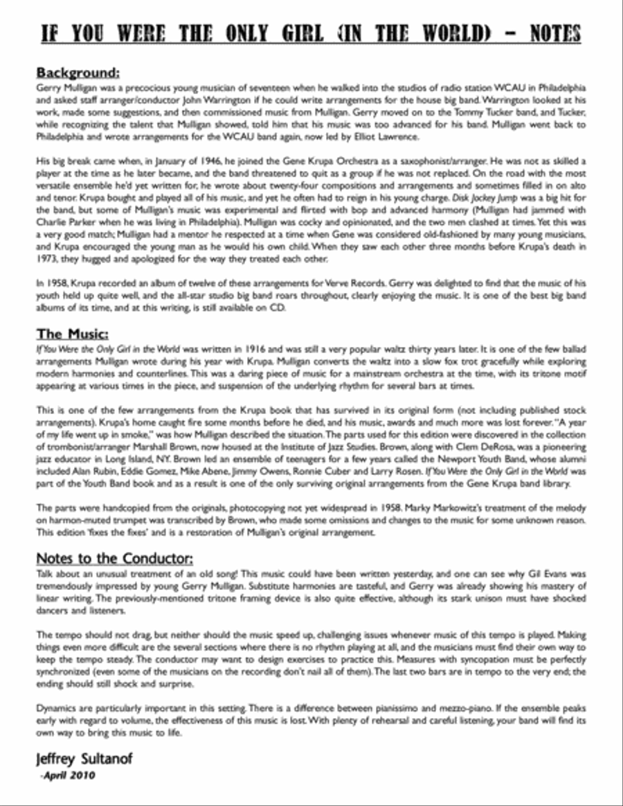 If You Were The Only Girl (In The World) Big Band scores gallery preview page 3