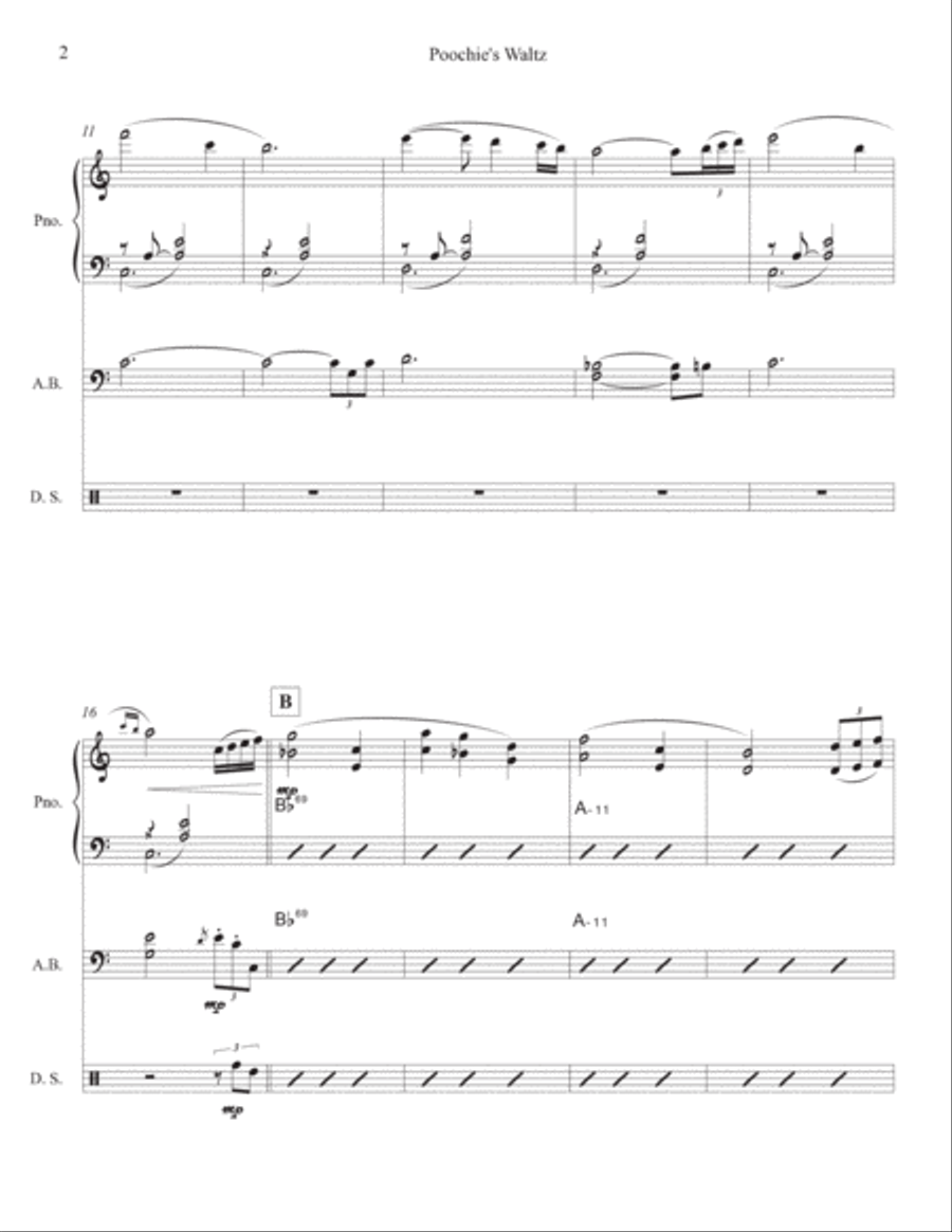 Poochie's Waltz (Trio) Jazz Ensemble scores gallery preview page 4