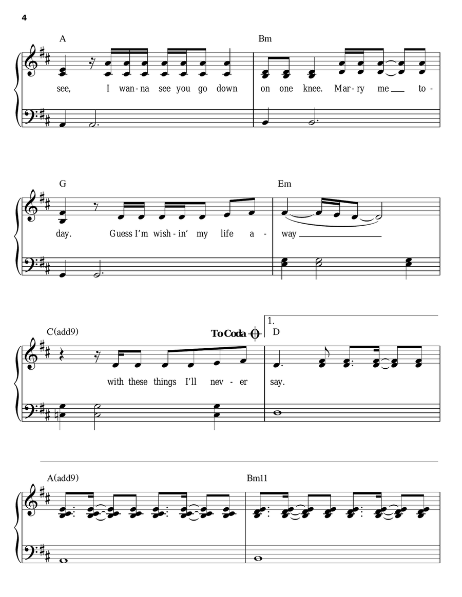 Things I'll Never Say Easy Piano scores gallery preview page 4