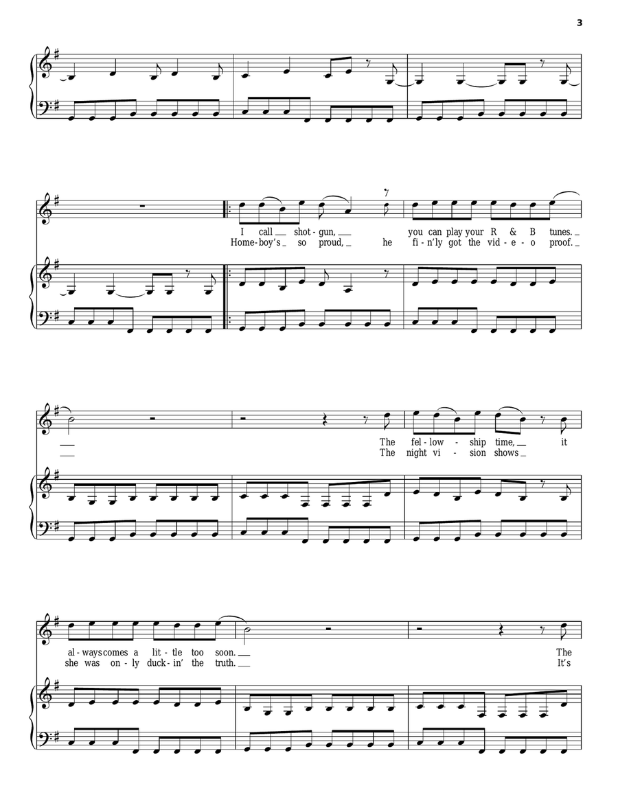I Want You Piano, Vocal, Guitar scores gallery preview page 3