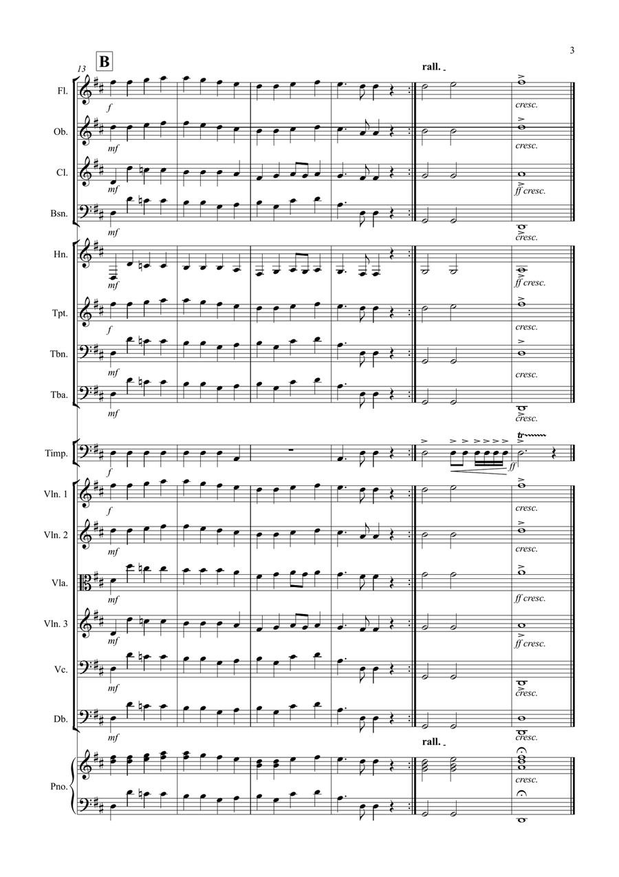 Ode To Joy for School Orchestra Full Orchestra scores gallery preview page 3