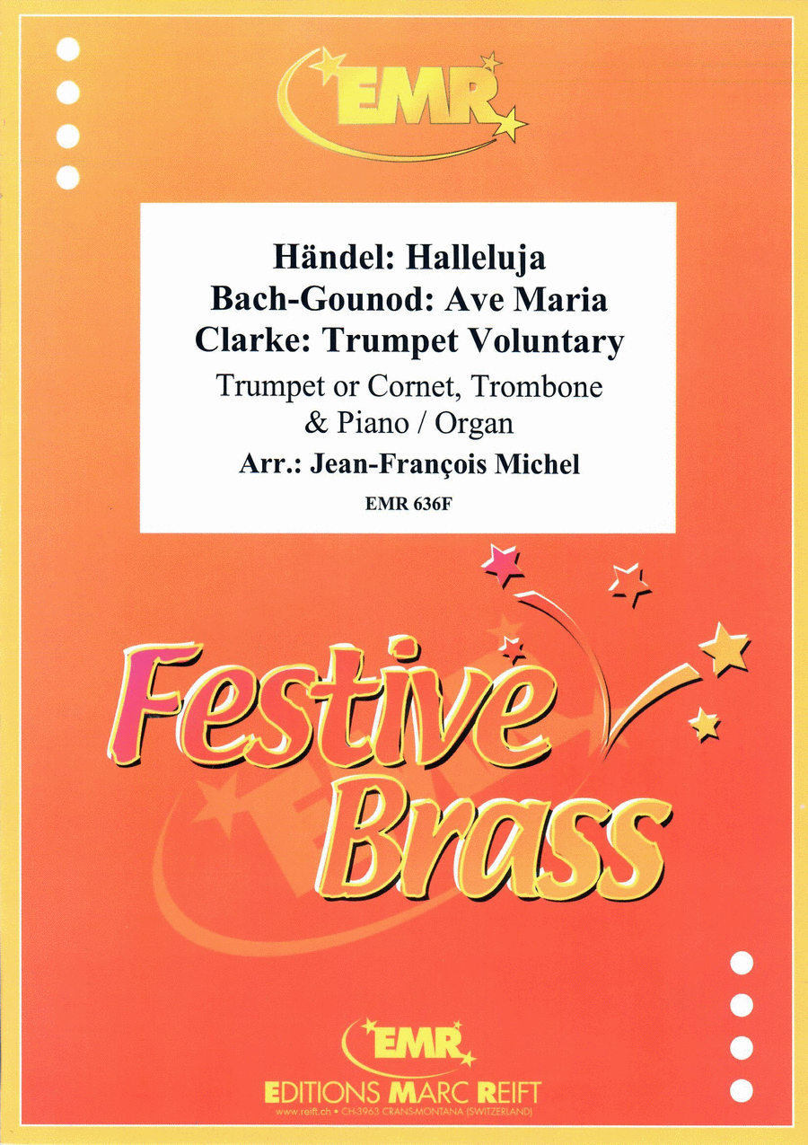 Ave Maria (Bach-Gounod) / Halleluja (Handel) / Trumpet Voluntary (Clarke) Brass Ensemble scores gallery preview page 1