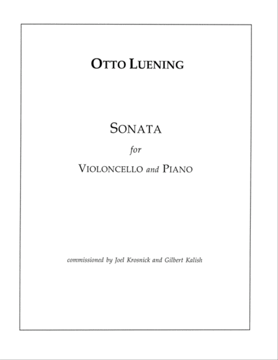 [Luening] Sonata for Violoncello and Piano Piano scores gallery preview page 3