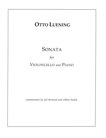 [Luening] Sonata for Violoncello and Piano