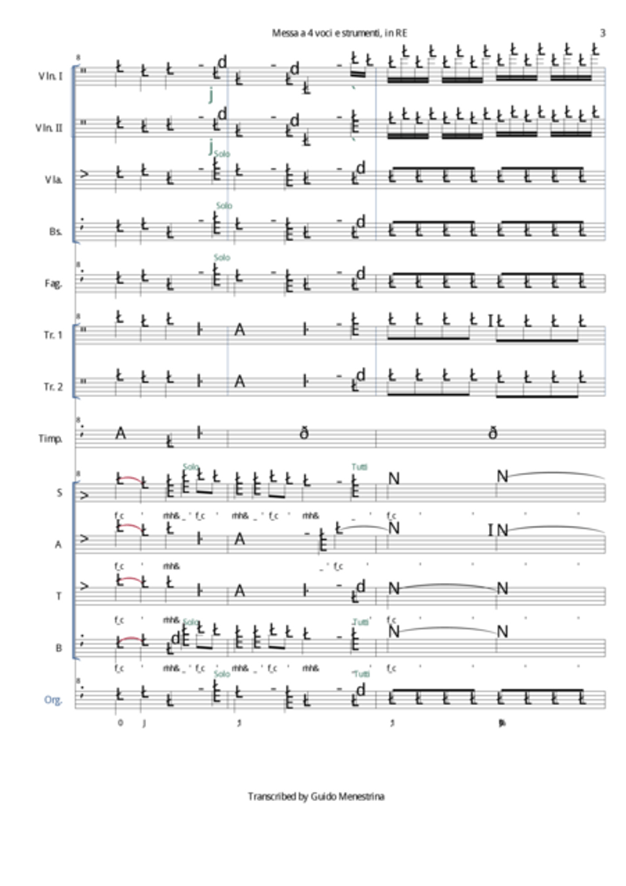 Johann Georg Albrechtsberger - Messa a 4 voci e strumenti 1. Kyrie 4-Part scores gallery preview page 4