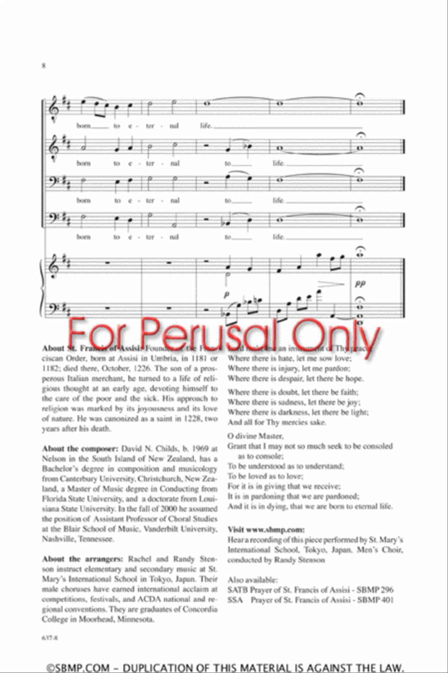 Prayer of St. Francis of Assisi - TTBB Octavo TTBB scores gallery preview page 8