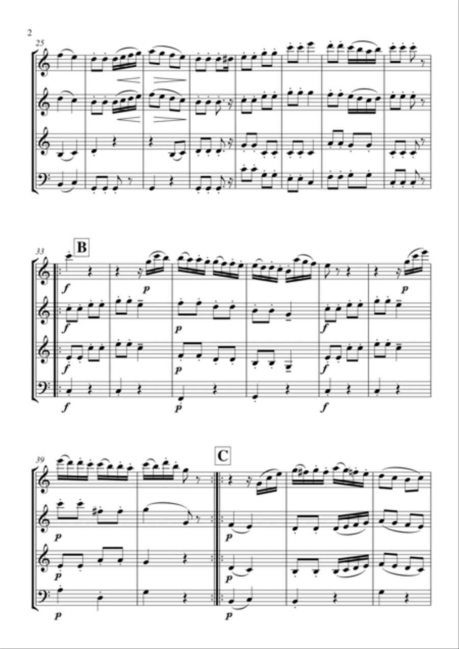 Surprise Symphony: Andante Woodwind Quartet scores gallery preview page 3