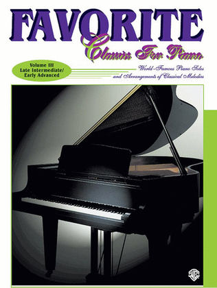 Book cover for Favorite Classics for Piano, Volume 3