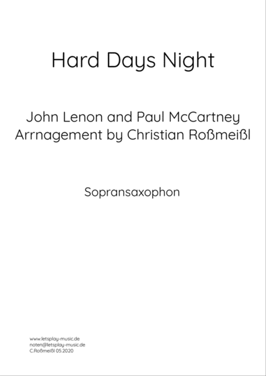 A Hard Day's Night Woodwind Quartet scores gallery preview page 1