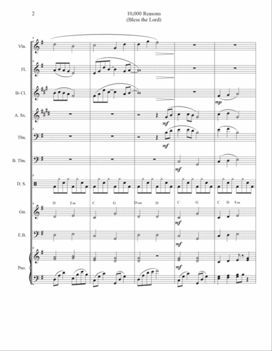10,000 Reasons (bless The Lord) Chamber Orchestra scores gallery preview page 2