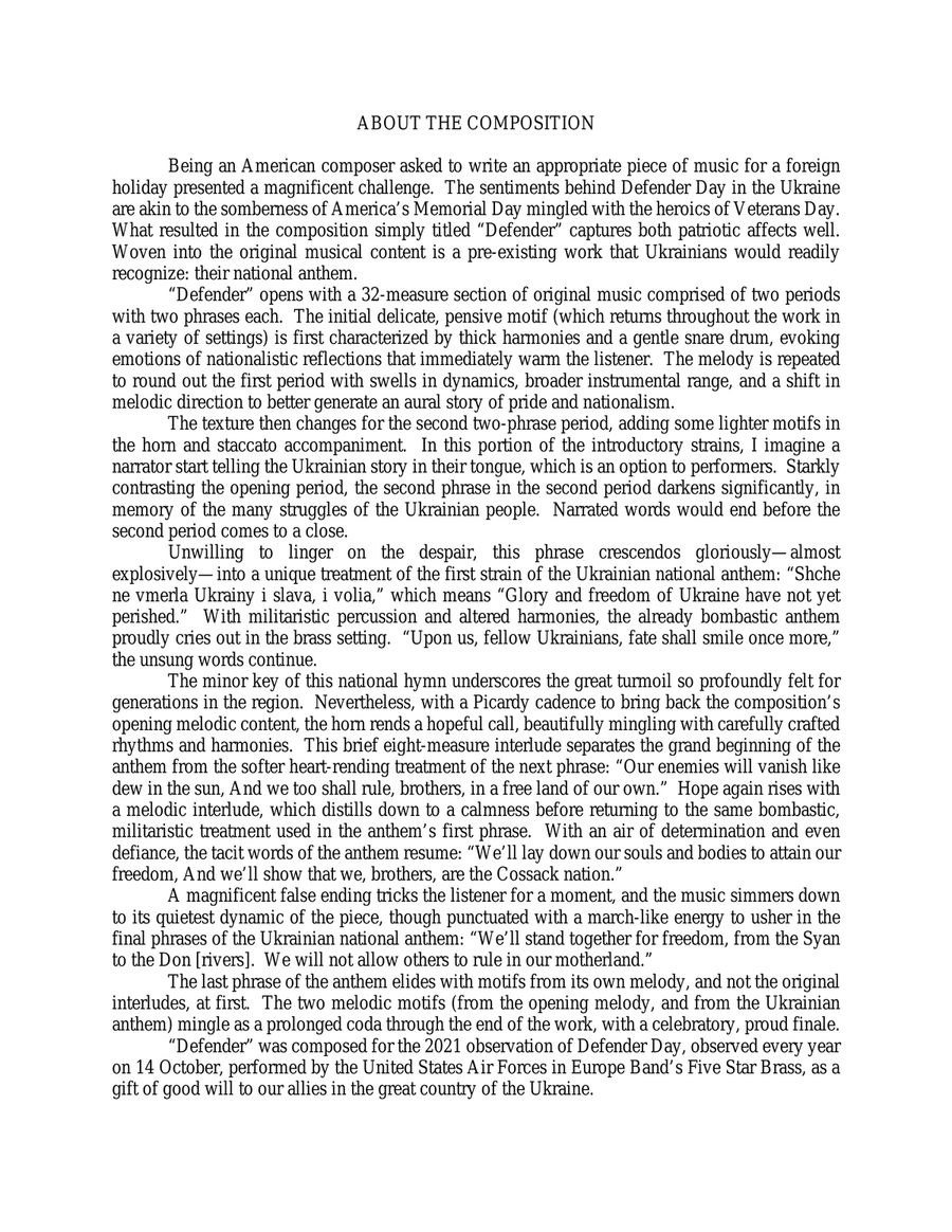 Defender, Op. 113 Chamber Music scores gallery preview page 4