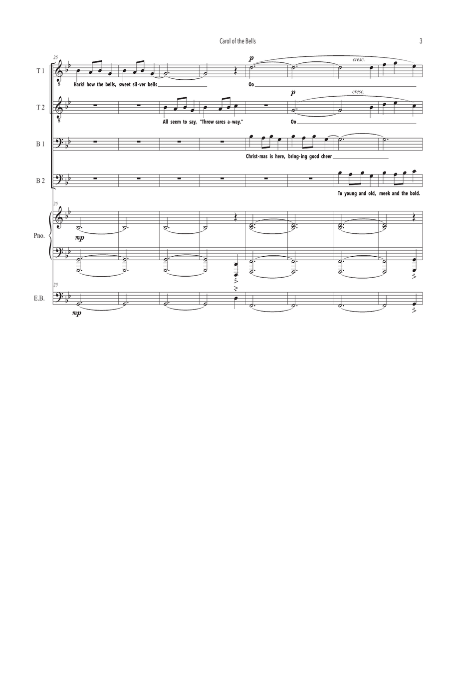 Carol Of The Bells TTBB scores gallery preview page 3