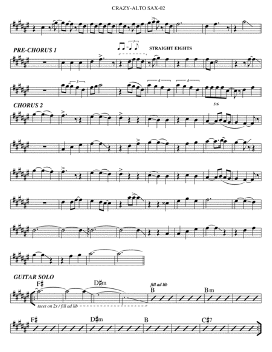 Crazy Alto Saxophone scores gallery preview page 2