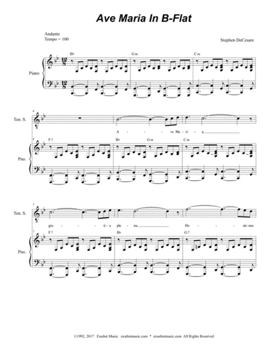 Ave Maria in B-flat (Soprano and Tenor solos with SATB) image number null