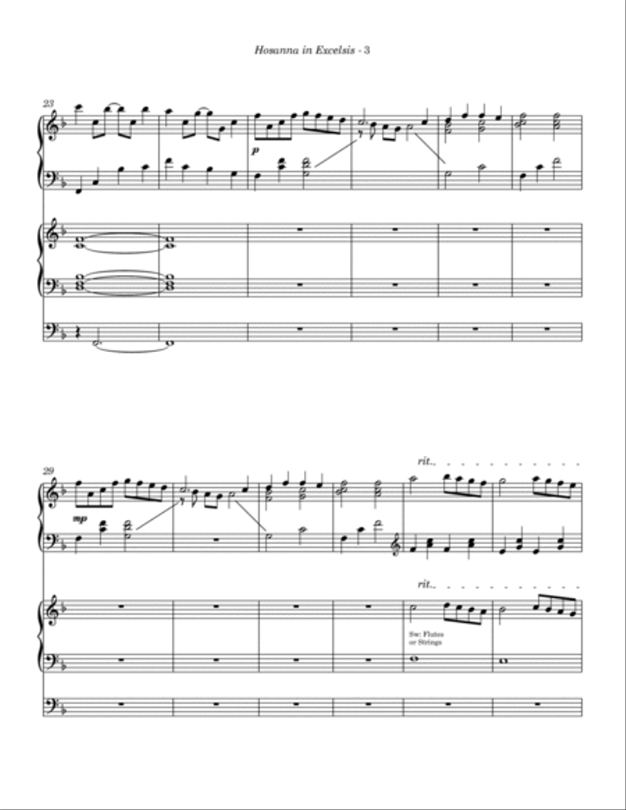 Hosanna In Excelsis (Ding Dong Merrily on High) Piano scores gallery preview page 4