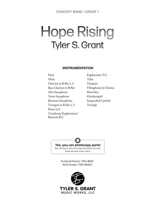 Book cover for Hope Rising: Score