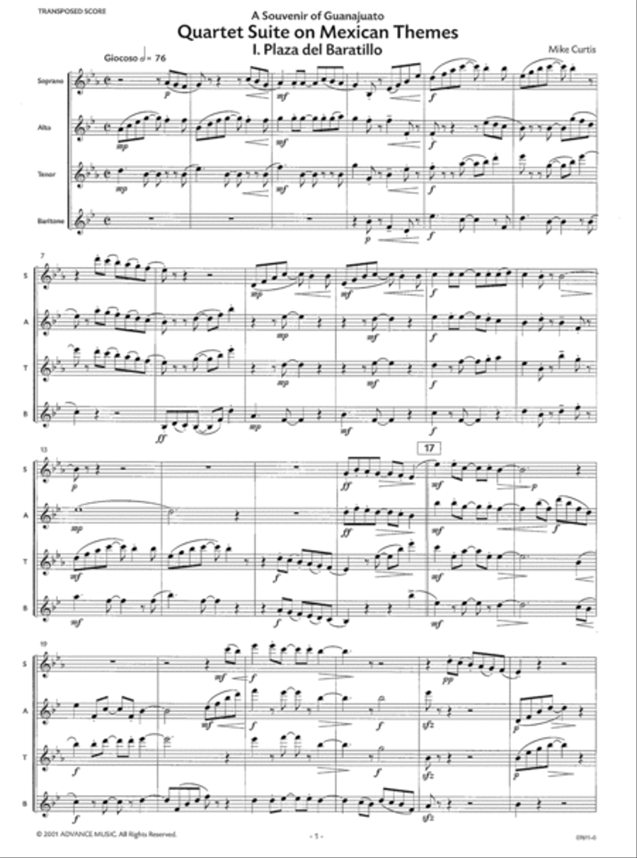 Quartet Suite on Mexican Themes Small Ensemble scores gallery preview page 2