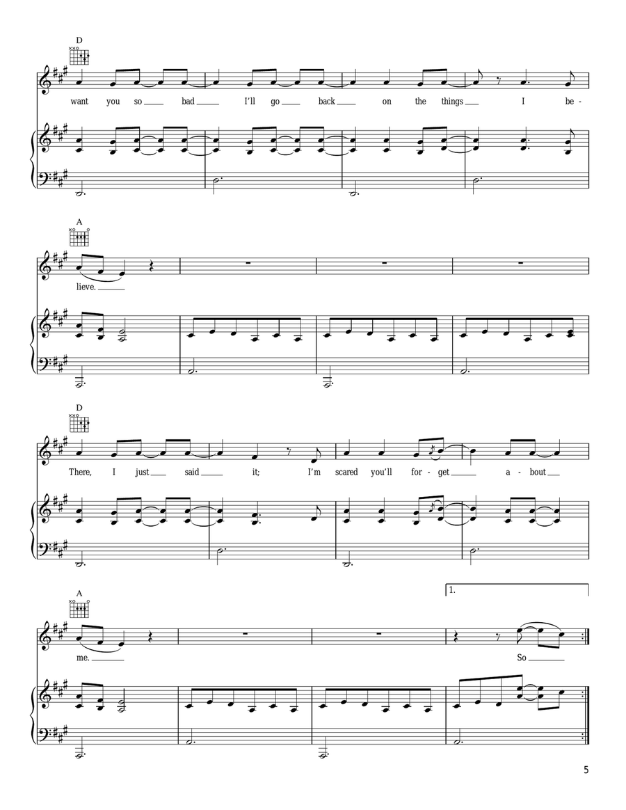 Edge Of Desire Piano, Vocal, Guitar scores gallery preview page 5