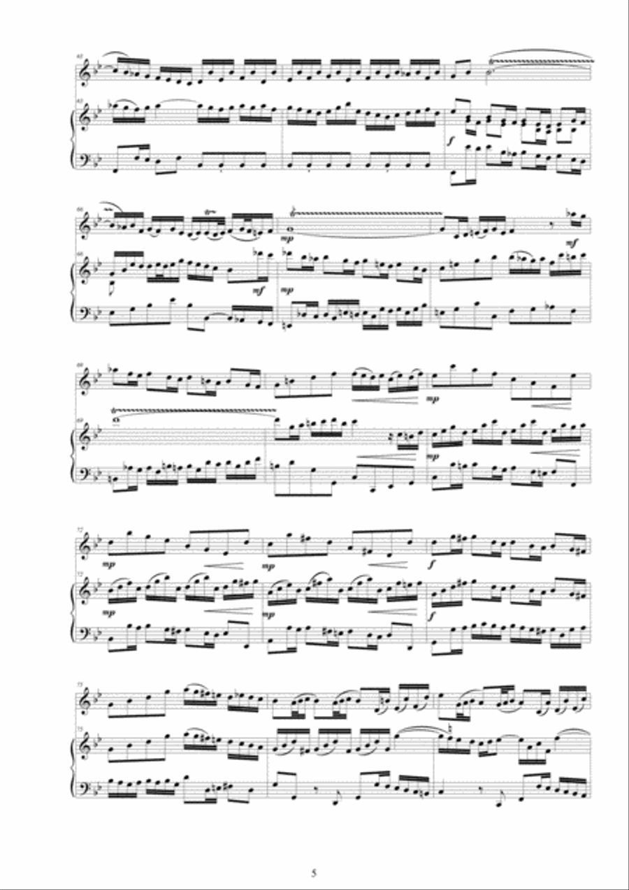 Bach - Flute Sonata No.3 in G minor BWV 1029 for Flute and Harpsichord (or Piano) Flute Solo scores gallery preview page 5