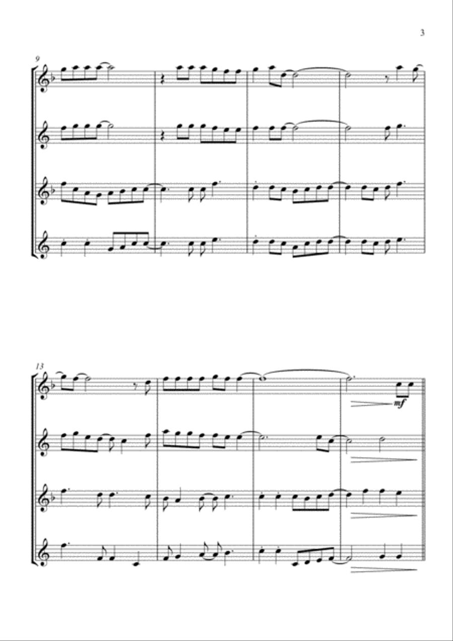 Marry You Saxophone Quartet scores gallery preview page 3