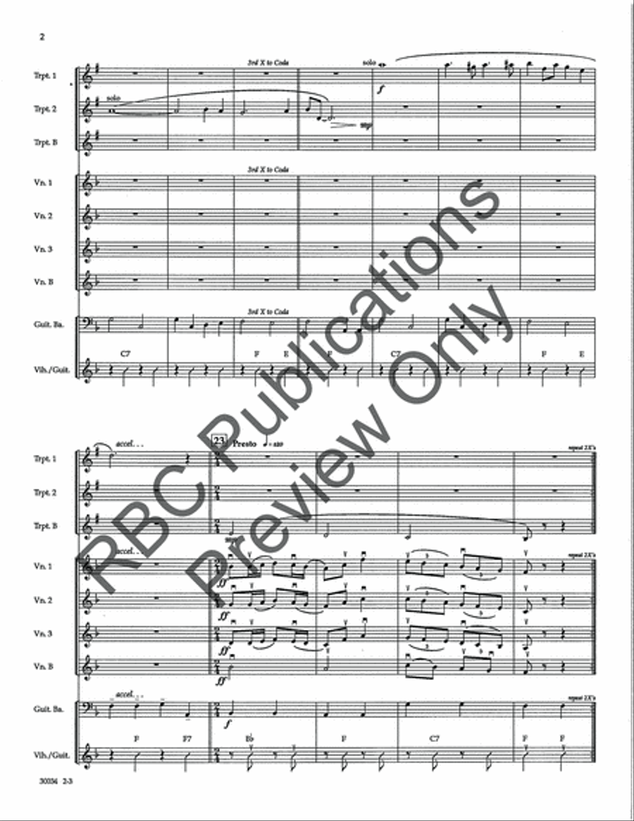 El Nino Perdido Mariachi Band (Score) B-Flat Trumpet scores gallery preview page 4