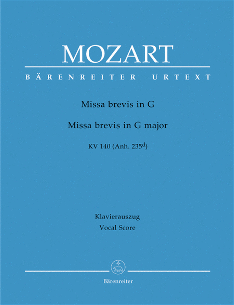 Missa brevis G major, KV 140 (Anh. 235d) 4-Part scores gallery preview page 1