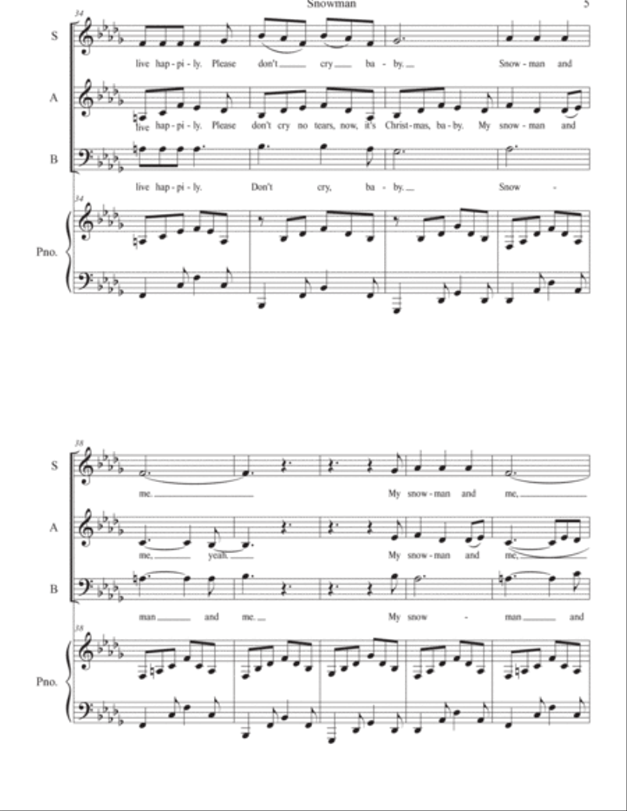 Snowman 3-Part scores gallery preview page 5