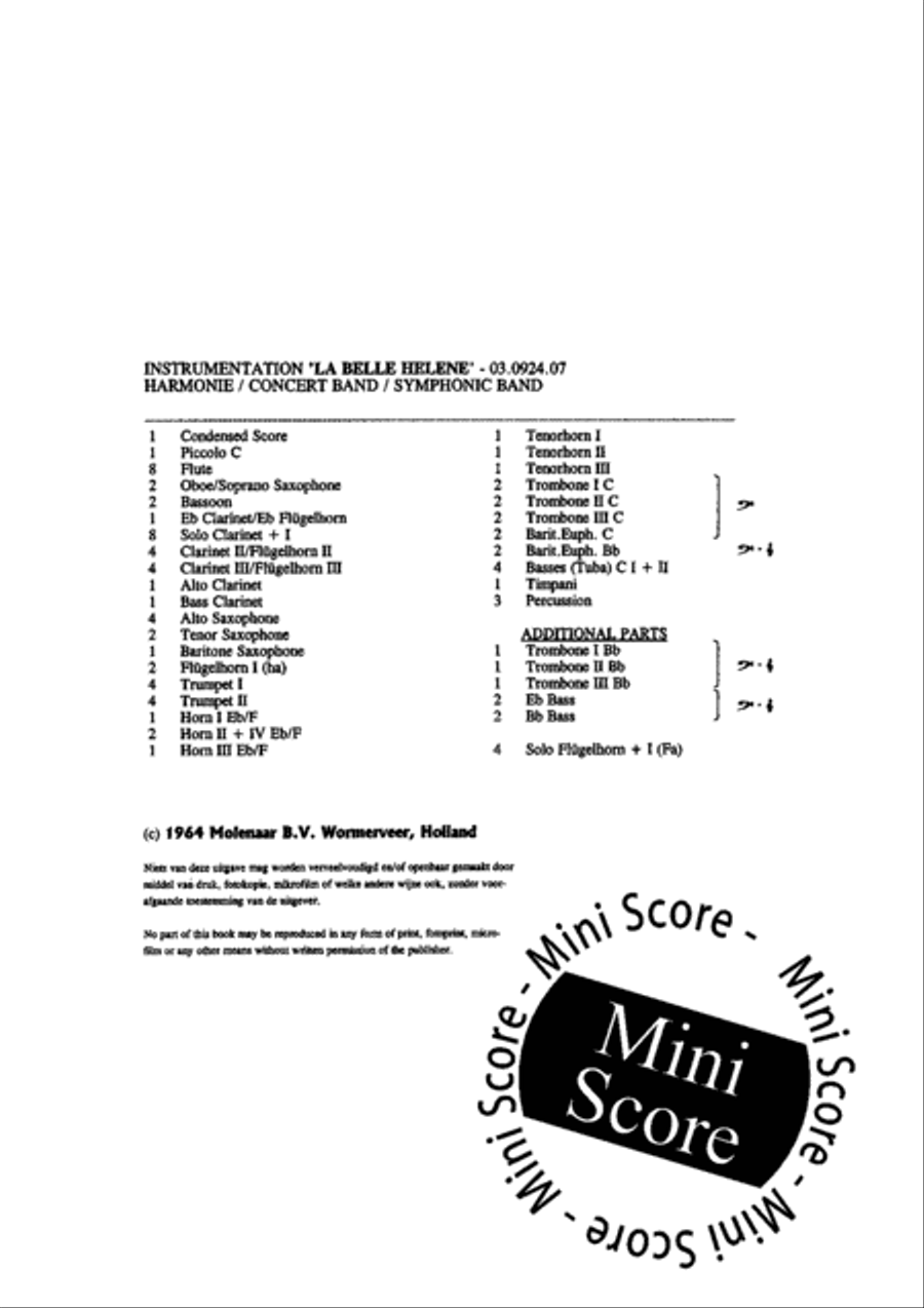 La Belle Helene La Belle Helene Fanfare Band scores gallery preview page 4