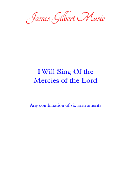 I Will Sing Of The Mercies Of The Lord image number null