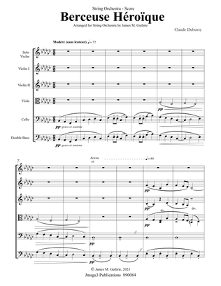 Debussy: Berceuse heroique for String Orchestra - Score Only
