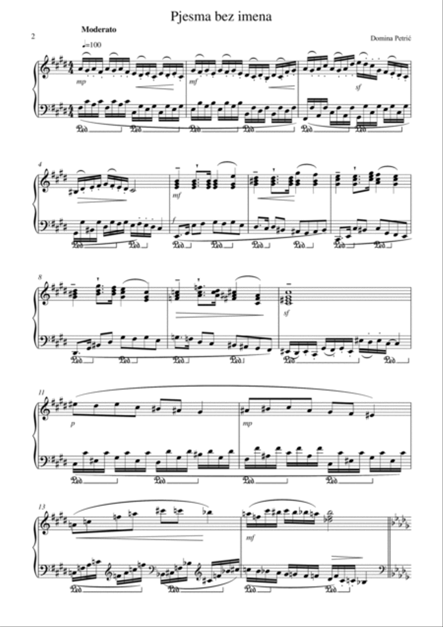 Song without name Piano Solo scores gallery preview page 2