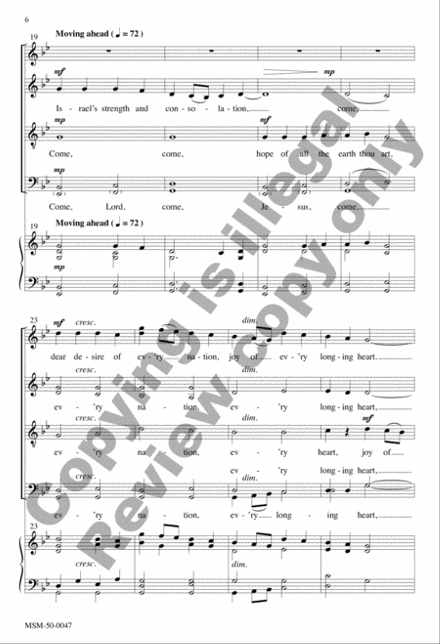 Come, Thou Long-Expected Jesus (Choral Score) image number null