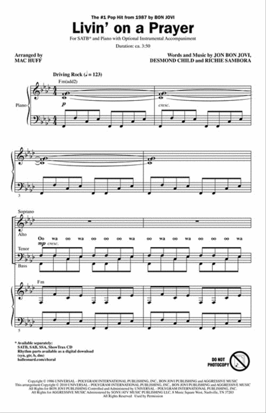 Livin' on a Prayer Choir scores gallery preview page 2