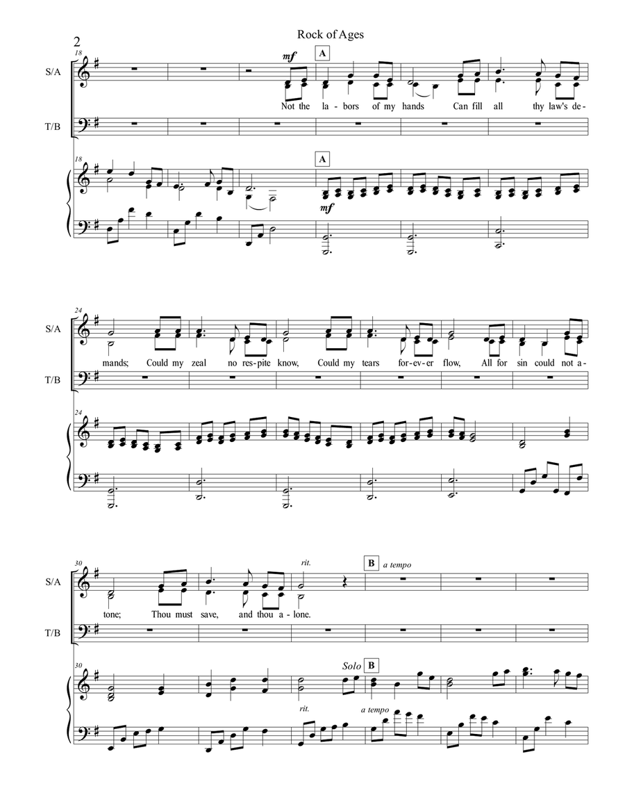 Rock of Ages 4-Part scores gallery preview page 2