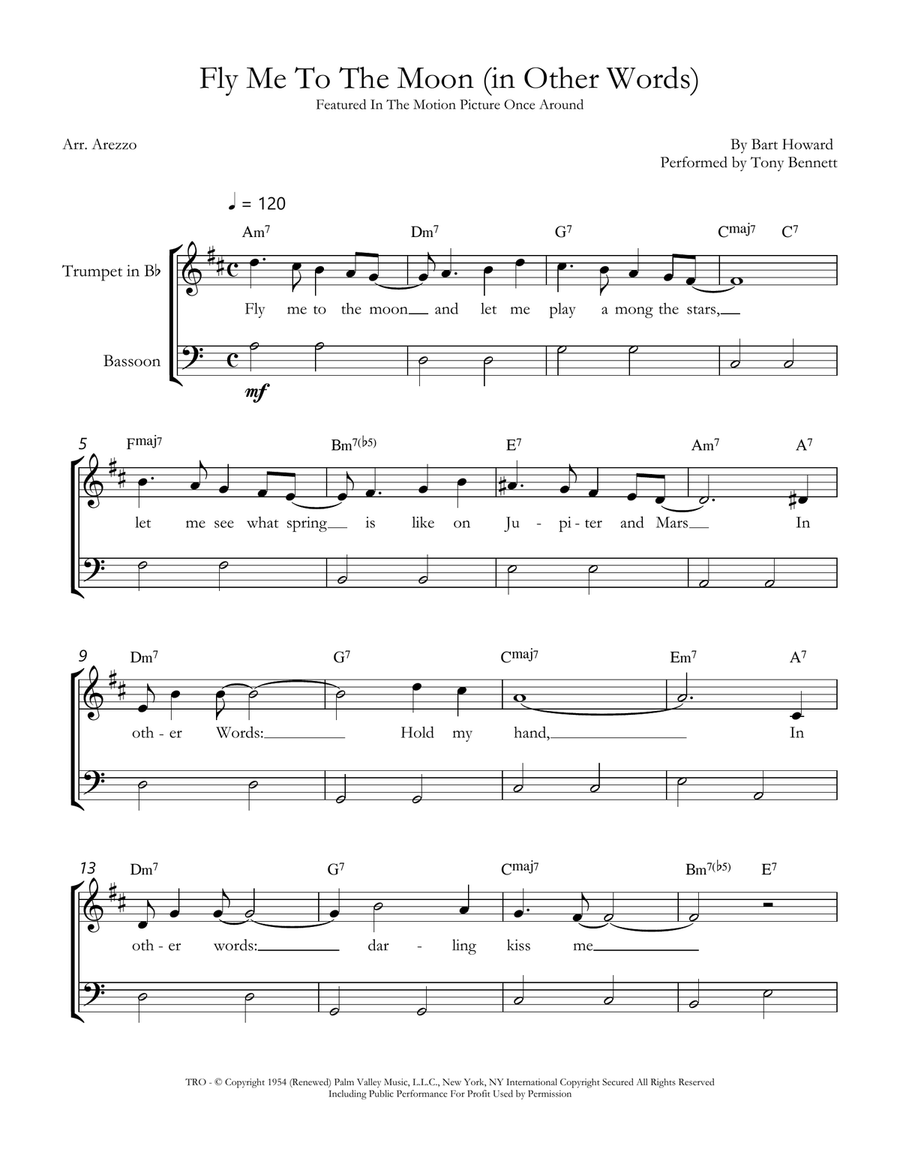 Fly Me To The Moon (In Other Words) Bassoon scores gallery preview page 1