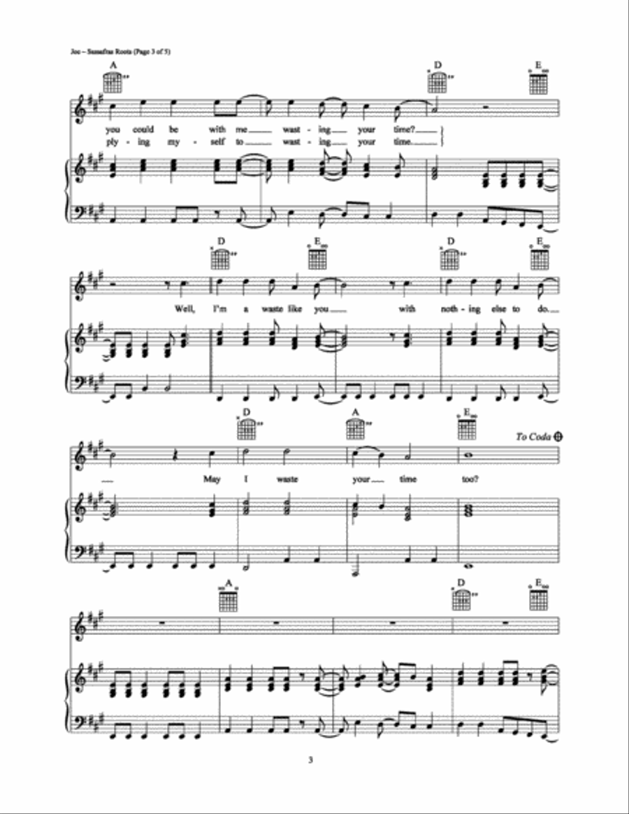 Sassafras Roots Piano, Vocal, Guitar scores gallery preview page 3