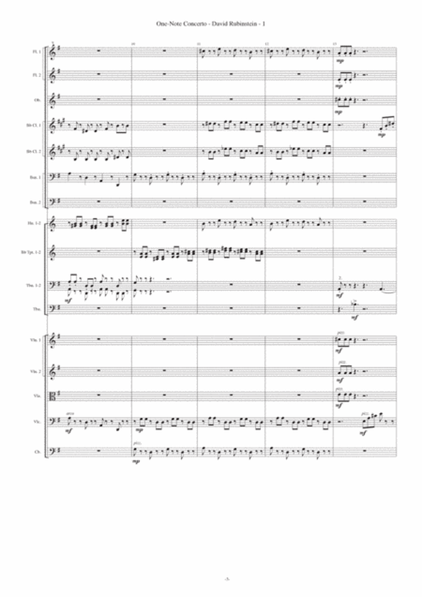 One-Note Concerto for piano and orchestra